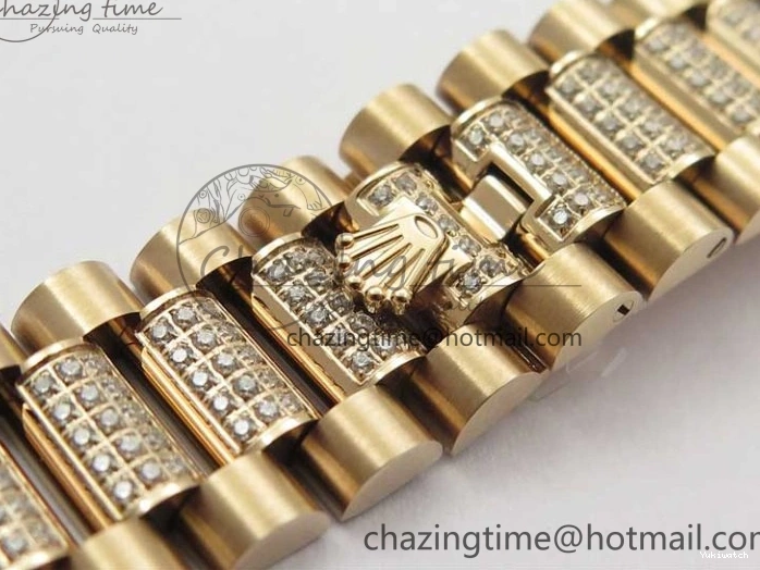 Bracelet Day-Date Dial Silver on Crystal RG A2836 Best Edition 128235 Marker Crystal BP President 36mm RG 0511